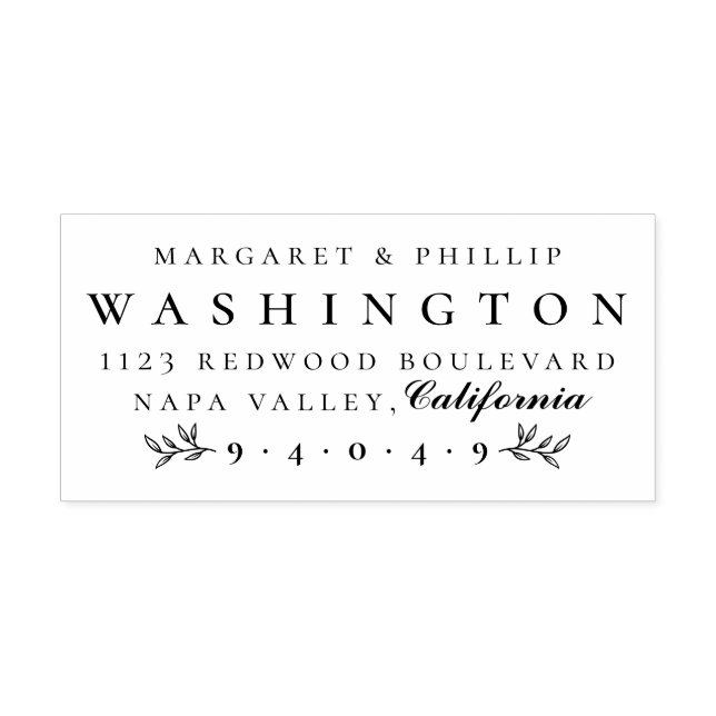 Formelle Buchstaben Verheiratete Rücksendeadresse Gummistempel (Prägung)