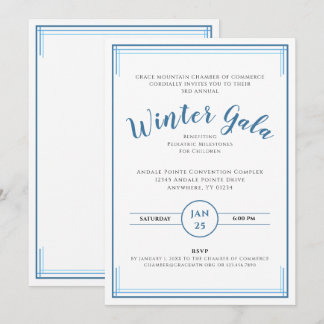 Formelle, einfache Corporate Winter Gala in Blau Einladung