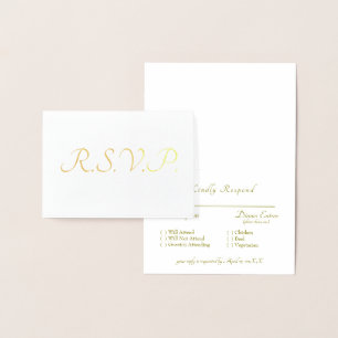 Formelle Goldfolie-RSVP-Hochzeit Folienkarte