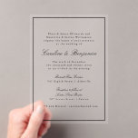Formelle klassische Border Script-Elegante Hochzei Acryleinladungen<br><div class="desc">Mit diesen "Formal Classic Border Script Elegant Wedding UAWG Acrylic Invitations", die ein zeitloses und anspruchsvolles Hochzeitsthema ergänzen, können Sie Ihre Hochzeitsarbeit noch verstärken. Mit einem aufwändigen klassischen Rahmen, eleganter Skripttypografie und einem eleganten Acryldesign strahlen diese RSVP-Karten Raffinement und Klasse aus. Diese Einladungen sind perfekt für feierliche und traditionelle Hochzeiten...</div>