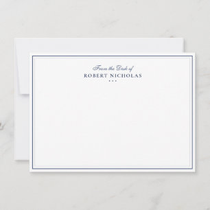 Formelle Navy-blaue Schrift Zwei-Rahmen-Briefpapie Mitteilungskarte