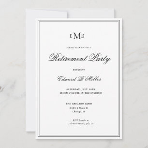 Formelle Party Einladung für das Mit Monogramm Ruh