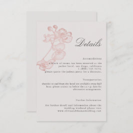 Formelle Rose Orchid-Hochzeitskarte Begleitkarte