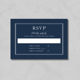Formelle Schrift Navy Blau Hochzeit RSVP Karte
