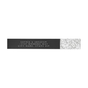 Formelle Scrolling-Blätter Schwarz-Weiß-Hochzeit