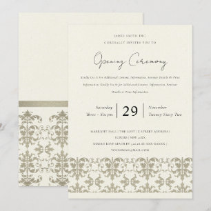 FORMELLE SILBERDAMAST-ERÖFFNUNGSZEREMONIE EINLADUNG