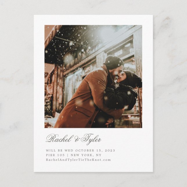 Formelle Verlobung Save the Date Postkarte (Vorderseite)