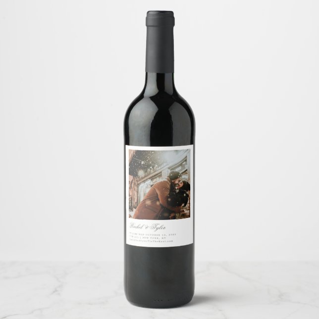 Formelle Verlobung Save the Date Weinetikett (Vorderseite)