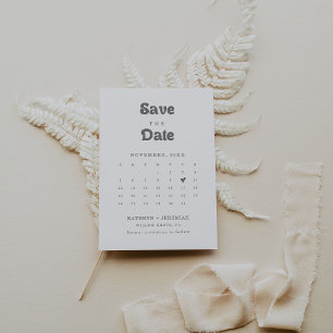 Formeller einfacher QR-Code-Kalender Save The Date