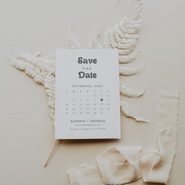 Formeller einfacher QR-Code-Kalender Save The Date (Von Creator hochgeladen)