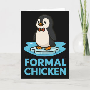 Formeller Huhn Lustiger Pinguin Auf Eis Tierwitz P Karte