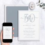 Formelles 50. Geburtstag Dusty Blue Classic Script Einladung<br><div class="desc">Feiern Sie die großen 5-0 im Stil! Nehmen Sie Ihre Geburtstagsfeier mit dieser 50. Geburtstags Dusty Blue Classic Script Einladung auf die nächste Stufe. Mit einem klassisch staubblauen Textkasten auf weißem Hintergrund können personalisierte Details in einer modernen, handgeschriebenen Kalligraphie aufgenommen werden. Hinzu kommt noch ein wenig Raffinesse mit einer staubblauen...</div>