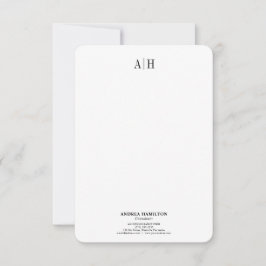 Formelles Berufliches Zwei-Monogramm-Geschäft Dankeskarte