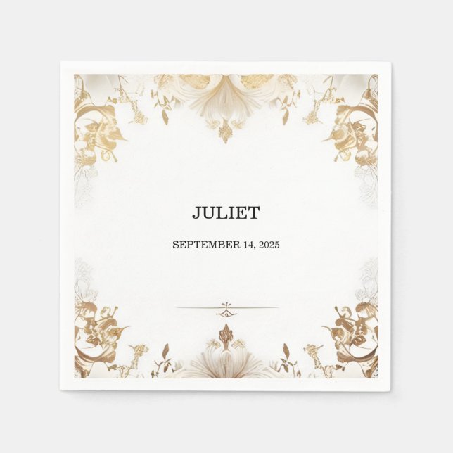 Formelles einfaches klassisches Brautparty Serviette (Vorderseite)