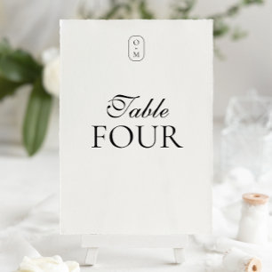 Formelles Skript und Typografie-Monogramm Tischnummer