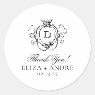 Formelles Wappen Schwarz/Weiß Runder Aufkleber