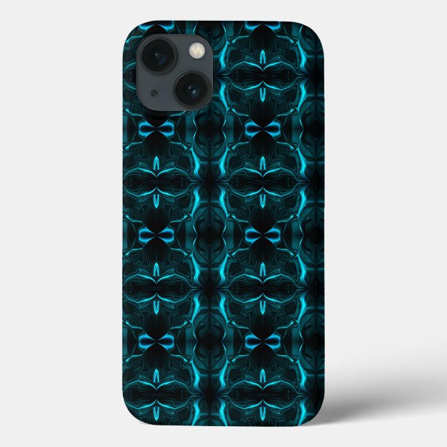 Formen, "cyan strikes flokes" auf dunklem Hintergr Case-Mate iPhone Hülle (Rückseite)