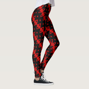 Formen der schwarzen und roten Playing Card Leggings