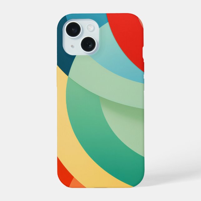Formen in hellen Farben iPhone 15 Hülle (Rückseite)