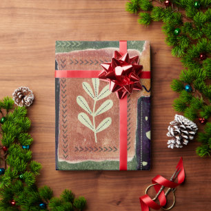 Formen und Blätter abstrakter geometrischer Kreise Geschenkpapier