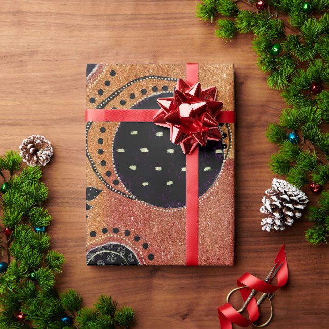 Formen und Blätter abstrakter geometrischer Kreise Geschenkpapier (Feiertagsgeschenk)