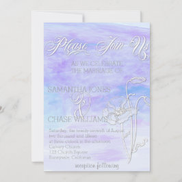 FORMEN VON BLUES WATERCOLOR POPPIES WEDING EINLADUNG