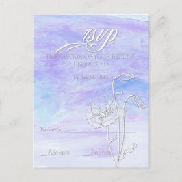 FORMEN VON BLUES WATERCOLOR WEDDING RSVP EINLADUNGSPOSTKARTE