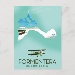 Formentera Balearen Insel Karte Reiseplakat
