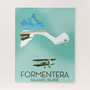 Formentera Balearen Insel Karte Reiseplakat Puzzle