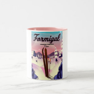 Formigal Aragon Spanien Ski-Plakat. Zweifarbige Tasse