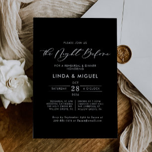Förmliche klassische Schwarze Nacht vor Probe Aben Einladung
