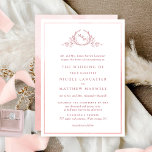 Förmliche Mongramm-Blush-Pink-Wasserfarbenhochzeit Einladung<br><div class="desc">Freuen Sie sich auf eine elegante Hochzeitseinladung, die exquisite handgezeichnete leafarbige botanische Monogramm mit den Initialen von Braut und Bräutigam zeigt. Die Einladung in der Vorderseite ist mit einem dünnen, rosa, lachsfarbenen Aquarellrahmen besticht, während der Rücken der Einladung mit einer schönen Aquarellwaschung in Rosa, Lachsrosa und hellen Korallentönen besticht. Sauberes...</div>