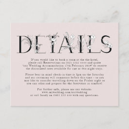 Förmliche rosa Blumenbriefe Hochzeitskarte Begleitkarte