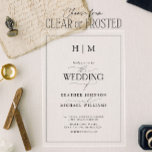 Förmliche Schwarz-weiße Monogramm-Kalligrafie-Hoch Acryleinladungen<br><div class="desc">Diese elegante Hochzeitseinladung, die in einer schwarzen Farbe gestaltet wurde, besticht perfekt durch Anmut und schlichten Luxus. Mit einem modernen Kalligraphie-Skript und einer knusprigen, sauberen Typografie vermittelt es die Zeitlosigkeit der Braut und des Bräutigams besonderen Tag. Das Monogramm in einem schlichten, aber raffinierten Design fügt eine personalisierte Touch hinzu und...</div>