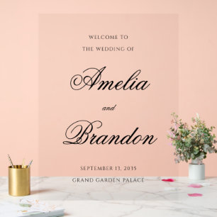 Förmliche transparente Schwarze SkriptWedding Will Acrylschild