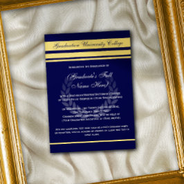 Förmliche Uni-Abschluss-Ankündigungen Blue Gold Einladung