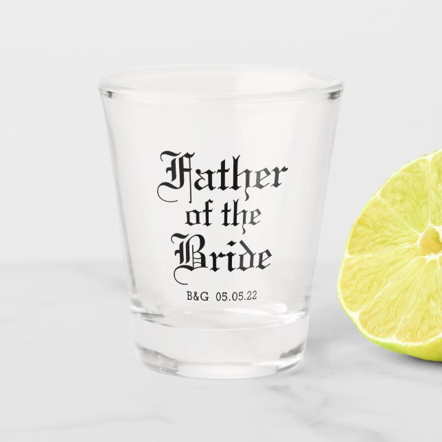 Formlicher Vater des Bride Shot Glass Schnapsglas (Vorderseite)