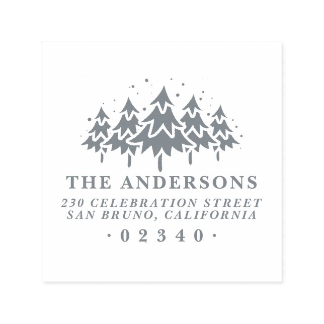 Förmlicher Weihnachtsbaum Familienname und Rücksen Permastempel (Design)