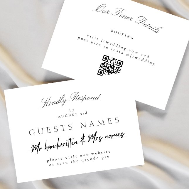 Förmliches klassisches Elegant Wedding QR CODE DET Mitteilungskarte (Von Creator hochgeladen)