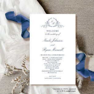 Förmliches Mit Monogramm Hochzeitsprogramm für Nav
