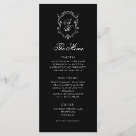 Förmliches Schwarz-Weiß-Wappen Menükarte