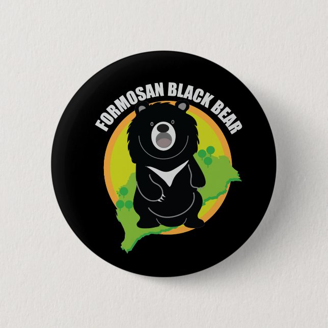 Formosan(Taiwan)-Logo für schwarze Bären Button (Vorderseite)