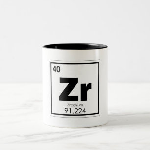 Formul für chemische Elemente aus Zirkonium Zweifarbige Tasse