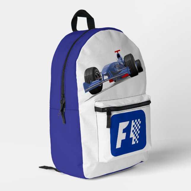 Formula 1 race car bedruckter rucksack (Rückseitige Ecke links)