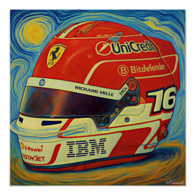 Formula Eins Leclerc Helm Poster (Vorderseite)