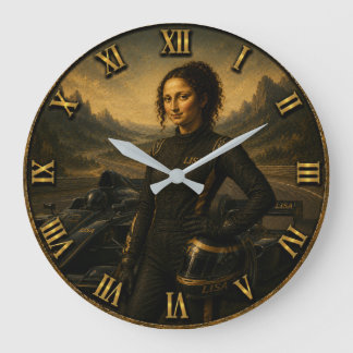 Formula Race Driver Funny Mona Lisa Racing Gift Große Wanduhr