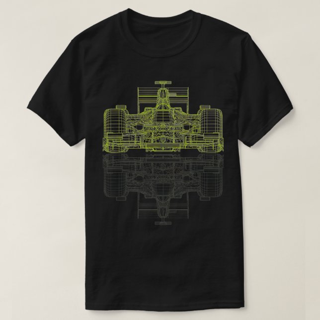 Formula Racing Car Blueprint Mechanical Engineer R T-Shirt (Design vorne)
