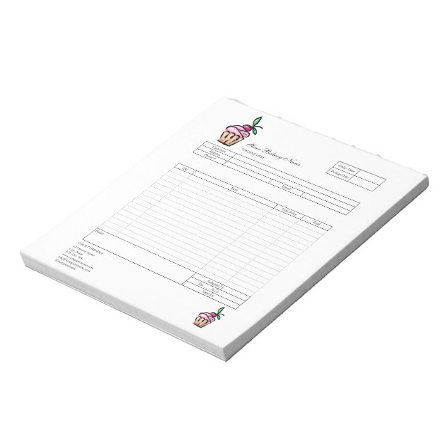 Formular für Bestellungen von Backwaren mit Kondit Notizblock (Rotiert)