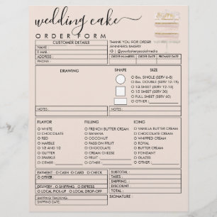 Formular für die Bestellung von rosa Creme-Hochzei Flyer