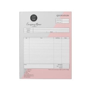 Formular Geschäftsanweisung, Rechnung, Logo-Nummer Notizblock